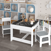 Bellemave® 3 in 1 Wooden Kids Table and Chair Set with Storage Drawer for Toddlers Drawing, Reading, Crafts - Bellemave